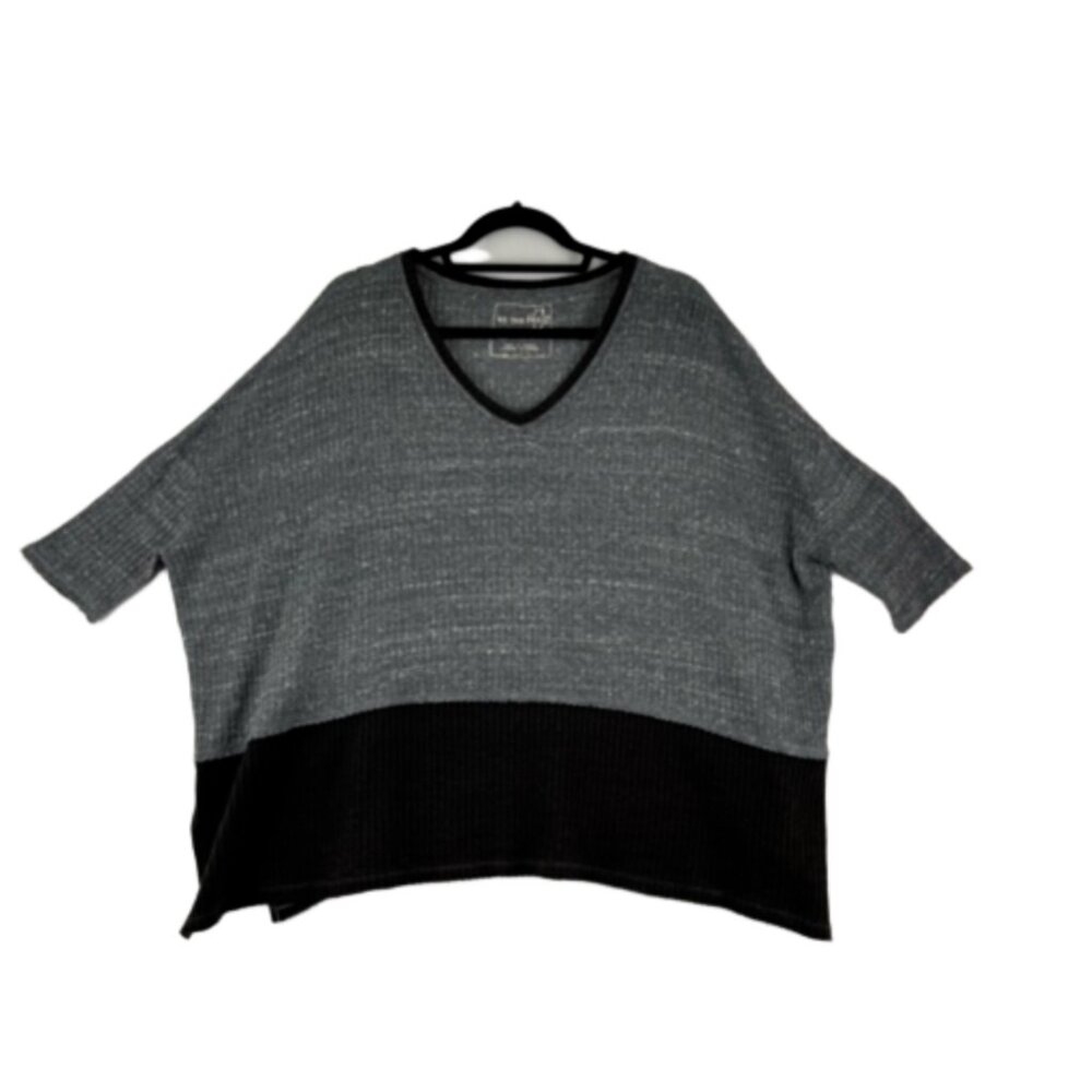 We the Free Waffle Knit Grey Oversized Boho T-Shirt